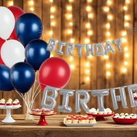 Birthday Metall Folien Ballon Girlande silber | 41 cm...