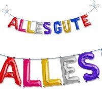 ALLES GUTE Metall Folien-Ballon Girlande bunt | 41 cm...