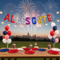 ALLES GUTE Metall Folien-Ballon Girlande bunt | 41 cm...