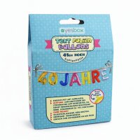 40 Jahre Metall Folien Ballon Girlande bunt | 41 cm Folienballon 40 Jahre