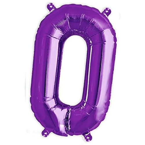 Metall Folien Ballon Ziffer 0 violett – 41 cm Zahlenballon