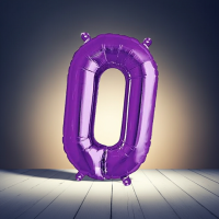 Metall Folien Ballon Ziffer 0 violett – 41 cm...