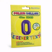 Metall Folien Ballon Ziffer 0 violett – 41 cm Zahlenballon