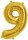 Metall Folien Ballon Ziffer 9 gold – 41 cm Zahlenballon