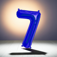 Metall Folien Ballon Ziffer 7 blau – 41 cm...