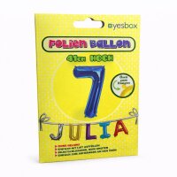 Metall Folien Ballon Ziffer 7 blau – 41 cm Zahlenballon