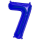 Metall Folien Ballon Ziffer 7 blau – 41 cm Zahlenballon