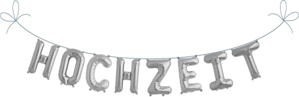 Hochzeit Metallluftbalon Girlande - silber | 41 cm Folienballon Hochzeit silber