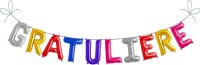 Gratuliere Metallluftballon Girlande - bunt | 41 cm...