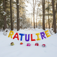 Gratuliere Metallluftballon Girlande - bunt | 41 cm  Folienballon Gratuliere bunt