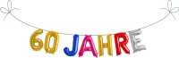 60 Jahre Metall Folien Ballon Girlande bunt | 41 cm...