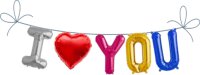 I LOVE YOU Metall Folien Ballon Girlande bunt | 41 cm...