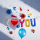 I LOVE YOU Metall Folien Ballon Girlande bunt | 41 cm Folienballon ILoveYou