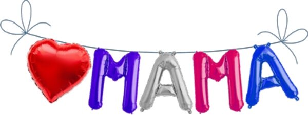 ❤️ MAMA Metall Folien Ballon Girlande bunt | 41 cm Folienballon Mama