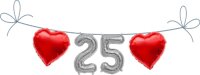 Folienballon Girlande „25“ silber – 41...