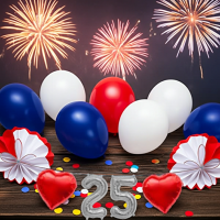 Folienballon Girlande „25“ silber – 41...