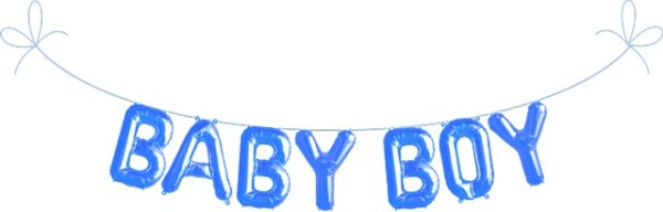 Baby BOY Metall Folien Ballon Girlande bunt | 41 cm Folienballon Girlande Baby Boy