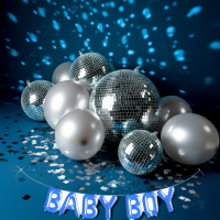 Baby BOY Metall Folien Ballon Girlande bunt | 41 cm...