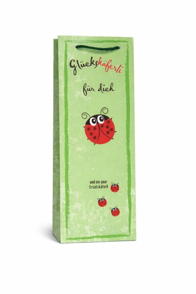 Flaschentasche – Weintasche Glückskäferli aus Hochglanzpapier