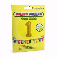 Metall Folien Ballon Ziffer 1 gold – 41 cm...