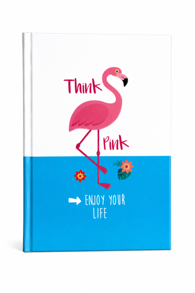 Notizbuch A5 kariert 80 Blatt 80 g/m² – Think Pink Flamingo